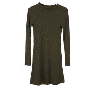 TOPSHOP Stretch Knit Sheath Dress Ribbed Green